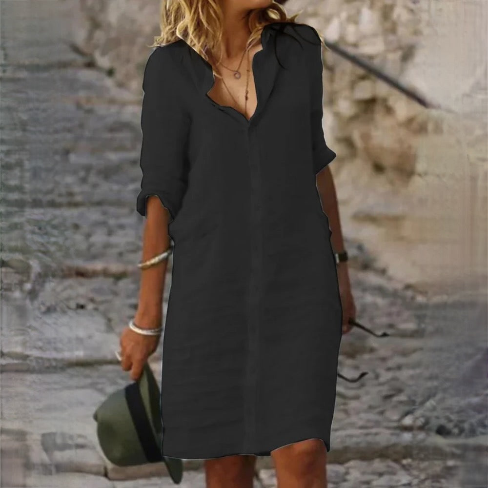 Lilian™ | Women's Cotton-Linen Dress