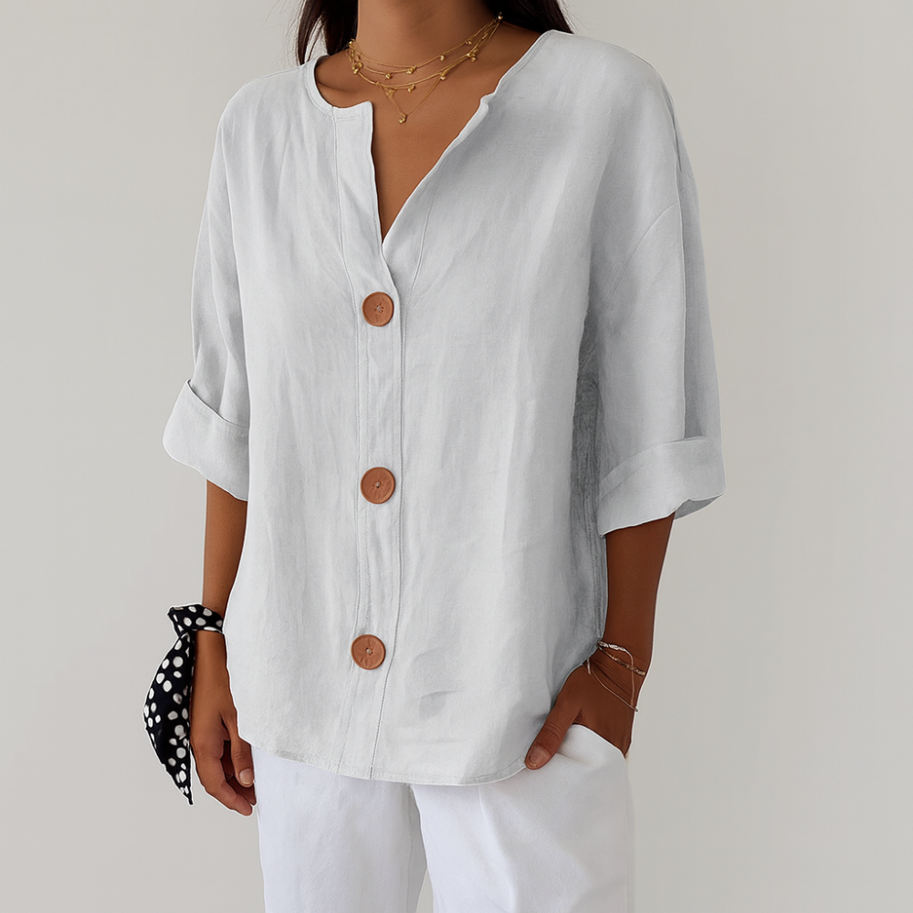 Casual linen blouse for timeless elegance