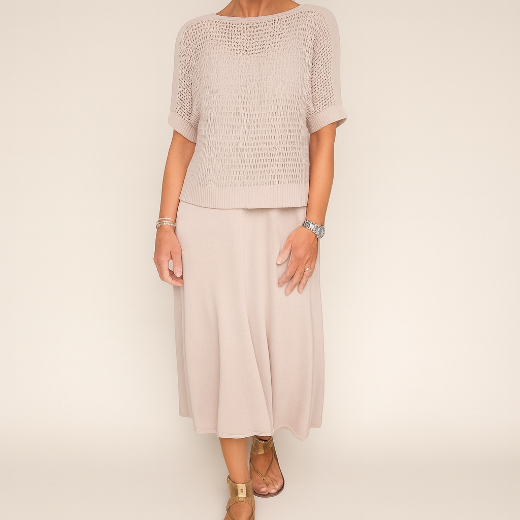 Laurie™ | Midi dress and mesh top set