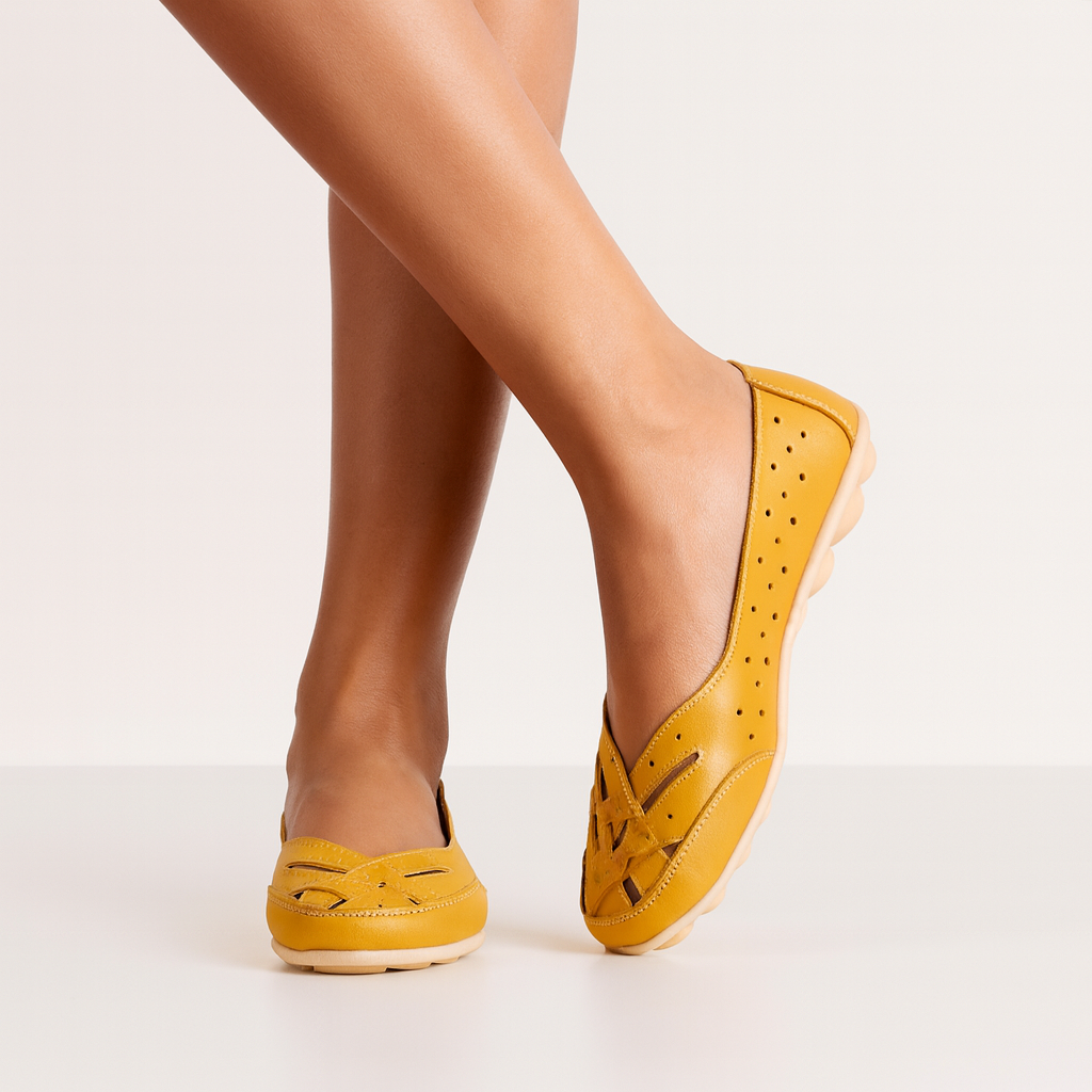 Serena - Orthopedic breathable leather moccasins