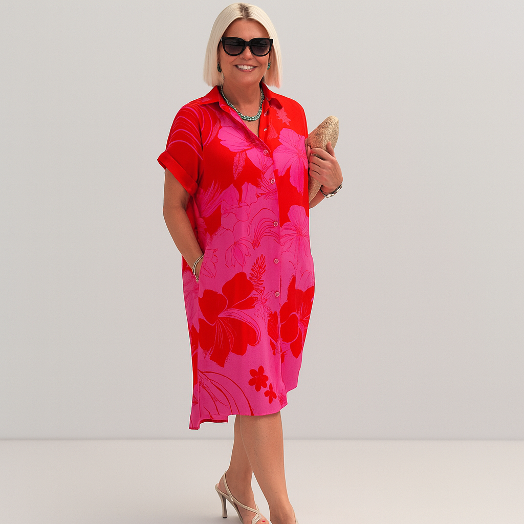 Robe Midi d’Été à Imprimé Floral Élégante